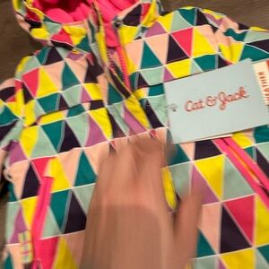 Cat & Jack Multicolor Geometric Kids Puffer Jacket